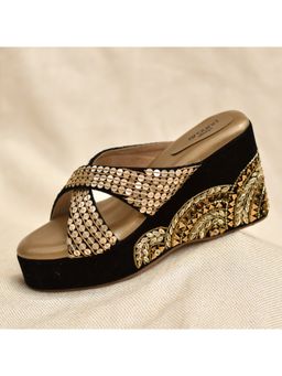 Around Always - Fiesta Black Wedges