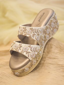 Around Always - Gulshan Tone On Tone Gold Wedges