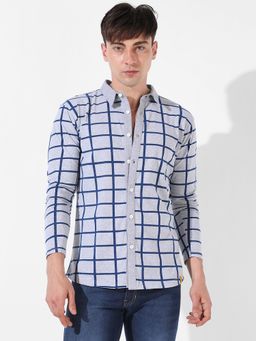 Campus Sutra - Men Checkered Casual Grey Shirt