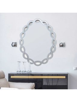 HomeTown - Venus Glass Cirque Swirl Mirror 90Cm In Chrome Colour