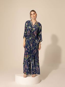 Sakshi Girri - Navy Blue Botanical Co-Ord (Set of 2)