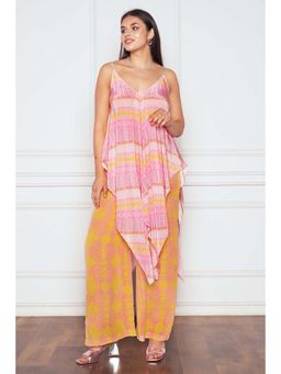 Sakshi Girri - Blush Pink Asymmetrical Tunic with Palazzo (Set of 2)