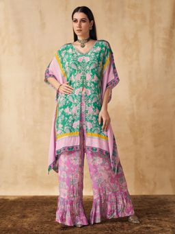 Sakshi Girri - Purple Kaftan with Sharara (Set of 2)