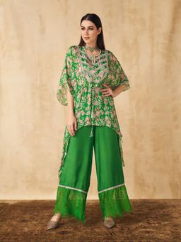 Sakshi Girri - Green Tie-Up Tunic & Pant (Set of 2)