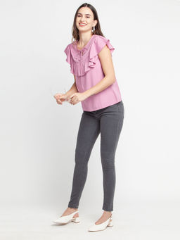 Zink London - Women's Lavender Solid Top
