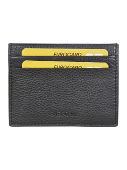 Sassora - Genuine Premium Leather Unisex Ultra Slim RFID Card Holder-Black