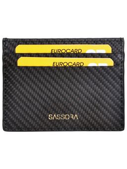 Sassora - Genuine Premium Leather Unisex Ultra Slim RFID Card Holder-Black