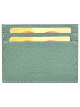 Sassora - Genuine Premium Leather Unisex Ultra Slim RFID Card Holder-Green