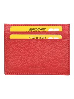 Sassora - Genuine Premium Leather Unisex Ultra Slim RFID Card Holder-Red