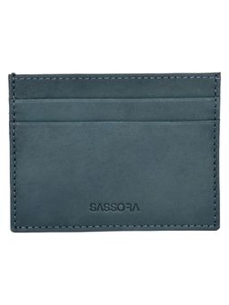 Sassora - Genuine Leather RFID Pocket Friendly Debit Credit Card Holder-Blue