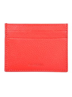 Sassora - Genuine Leather RFID Pocket Friendly Debit Credit Card Holder-Red