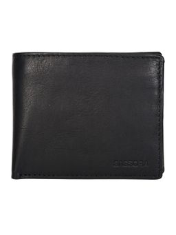 Sassora - Genuine Leather Medium Black RFID Protected Gents Wallet-Black