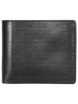 Sassora - Genuine Leather Black Mens RFID Modern Wallet-Black