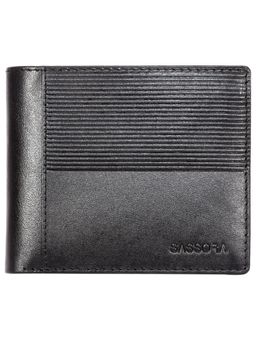Sassora - Genuine Leather Black Mens RFID Wallet Stylish-Black
