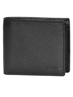 Sassora - Genuine Leather Black Mens RFID Bifold Wallet-Black