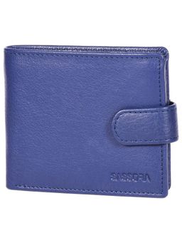 Sassora - Premium Leather Boys RFID Solid Pattern Wallet-Blue