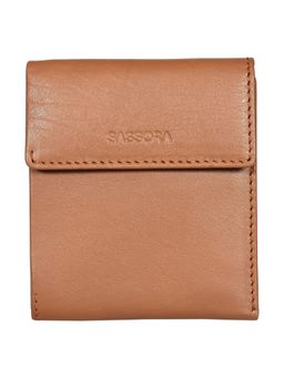 Sassora - Premium Leather Mens RFID Snap Closure Wallet-Tan