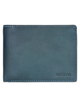 Sassora - Genuine Premium Leather Large Size RFID Men Wallet-Blue