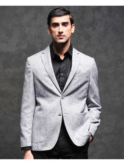 Rare Rabbit - Men Drew Grey Plain Tailored Blazer
