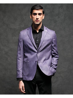 Rare Rabbit - Men Drew Purple Plain Tailored Blazer