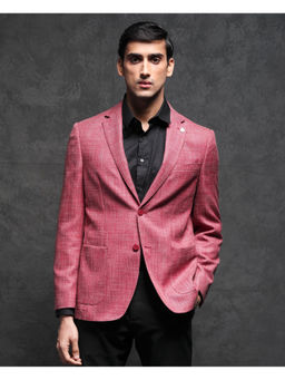 Rare Rabbit - Men Drew Red Plain Tailored Blazer