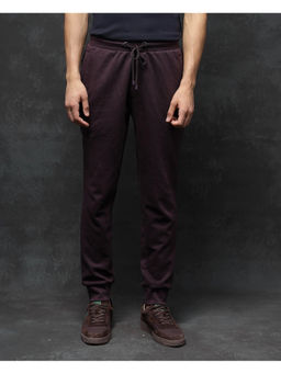 Rare Rabbit - Men Elo Maroon Plain Regular Fit Joggers