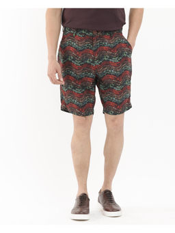 Rare Rabbit - Men Frakin Multi-Color Abstract Print Relaxed Fit Shorts