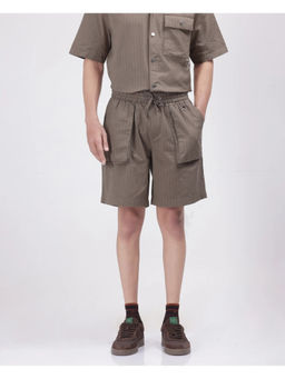 Rare Rabbit - Men Habar Brown Striped Oversized Fit Shorts