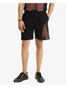 Rare Rabbit - Men Jade-B Black Graphic Print Oversized Fit Shorts