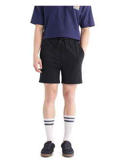Rare Rabbit - Men Kelor Black Plain Regular Fit Shorts