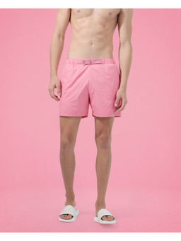 Rare Rabbit - Men Kort Light Pink Plain Regular Fit Shorts