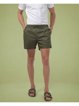 Rare Rabbit - Men Kort Green Plain Regular Fit Shorts