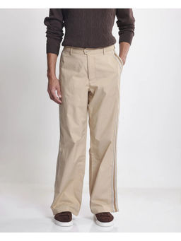 Rare Rabbit - Men Macon Beige Plain Baggy Fit Pants
