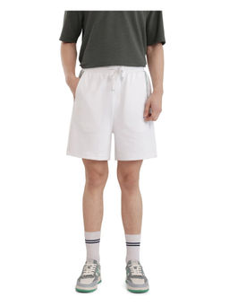 Rare Rabbit - Men Obl White Plain Relaxed Fit Shorts