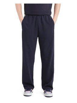 Rare Rabbit - Men Oblic Navy Blue Plain Relaxed Fit Track Pant