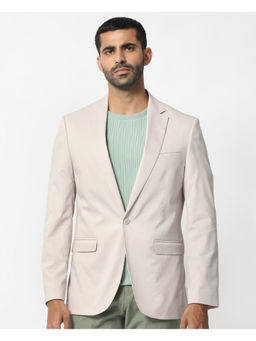Rare Rabbit - Men Peyton Light Beige Plain Tailored Blazer
