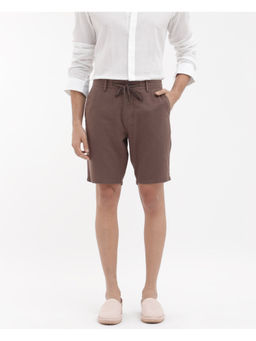 Rare Rabbit - Men Pinto-1 Brown Plain Regular Fit Shorts