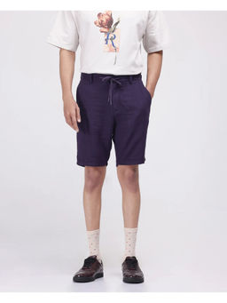 Rare Rabbit - Men Pinto-25 Purple Plain Regular Fit Shorts