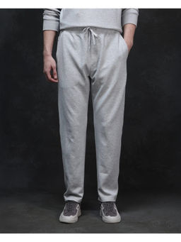 Rare Rabbit - Men Renk Melange Grey Plain Baggy Fit Track Pant