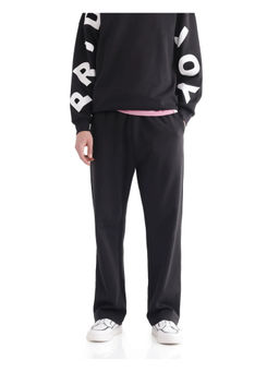 Rare Rabbit - Men Ricot-B Black Solid Regular Fit Track Pant