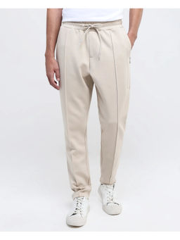 Rare Rabbit - Men Scot Light Beige Plain Regular Fit Track Pant
