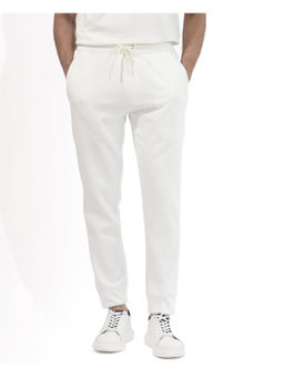 Rare Rabbit - Men Trant Off White Plain Regular Fit Track Pant
