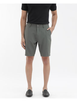 Rare Rabbit - Men Trip-1 Green Plain Regular Fit Shorts