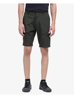 Rare Rabbit - Men Tripco Olive Plain Relaxed Fit Shorts