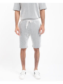 Rare Rabbit - Men Zavet-B Grey Striped Regular Fit Shorts