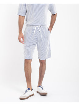 Rare Rabbit - Men Zavet-B Blue Striped Regular Fit Shorts