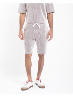 Rare Rabbit - Men Zavet-B Maroon Striped Regular Fit Shorts