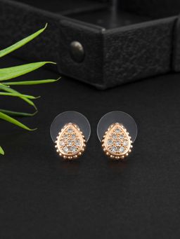 E2O - Self Design Rose Gold Cz Stud Earring