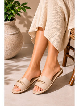 Sandal Stories - Women Beige Chain Comfort Flats