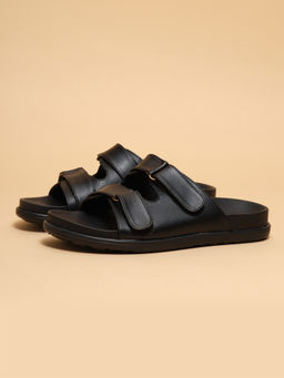 ERIDANI - Women Fern Black Comfort Sandals with Adjustable Straps